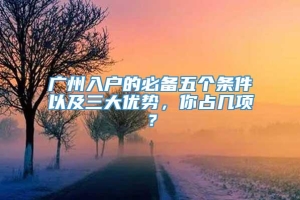 广州入户的必备五个条件以及三大优势，你占几项？