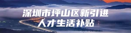 深圳市坪山区新引进人才生活补贴