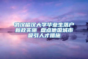 武汉留汉大学毕业生落户新政实施 盘点他国城市吸引人才措施