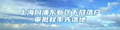 上海向浦东新区下放落户审批权率先落地