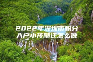 2022年深圳市积分入户小孩随迁怎么做