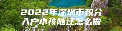 2022年深圳市积分入户小孩随迁怎么做