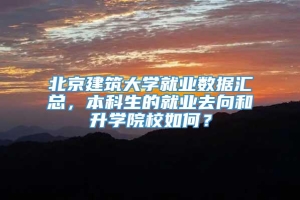 北京建筑大学就业数据汇总，本科生的就业去向和升学院校如何？