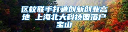 区校联手打造创新创业高地 上海北大科技园落户宝山