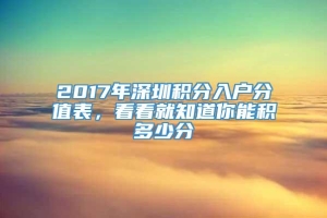 2017年深圳积分入户分值表，看看就知道你能积多少分_重复