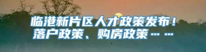 临港新片区人才政策发布！落户政策、购房政策……