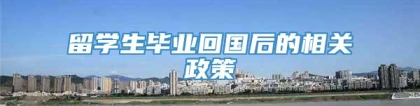 留学生毕业回国后的相关政策