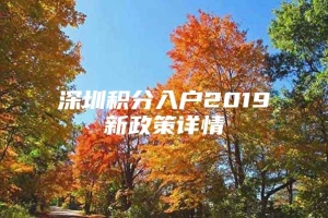 深圳积分入户2019新政策详情