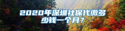 2020年深圳社保代缴多少钱一个月？