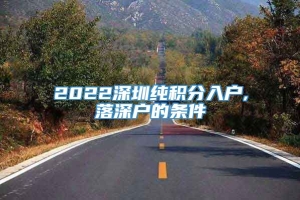 2022深圳纯积分入户,落深户的条件