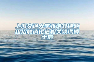 上海交通大学张诗宜课题组招聘消化道相关领域博士后