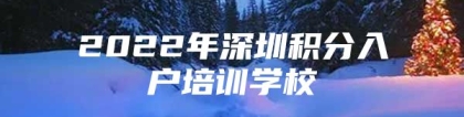 2022年深圳积分入户培训学校