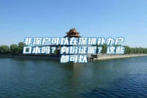 非深户可以在深圳补办户口本吗？身份证呢？这些都可以