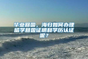 毕业回国，海归如何办理留学回国证明和学历认证呢？