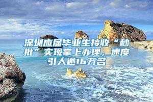 深圳应届毕业生接收“秒批”实现掌上办理，速度引人逾16万名