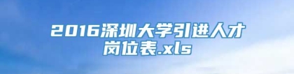 2016深圳大学引进人才岗位表.xls