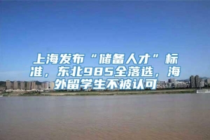 上海发布“储备人才”标准，东北985全落选，海外留学生不被认可