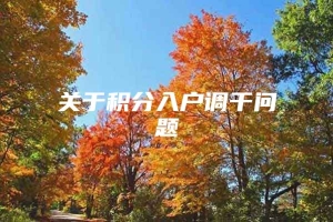 关于积分入户调干问题