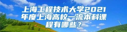 上海工程技术大学2021年度上海高校一流本科课程有哪些？