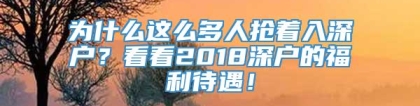 为什么这么多人抢着入深户？看看2018深户的福利待遇！