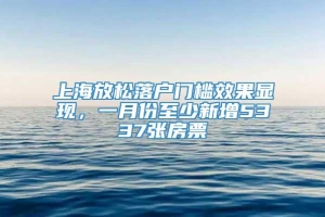 上海放松落户门槛效果显现，一月份至少新增5337张房票