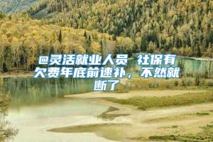 @灵活就业人员 社保有欠费年底前速补，不然就断了