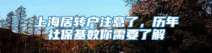 上海居转户注意了，历年社保基数你需要了解