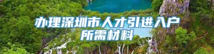 办理深圳市人才引进入户所需材料