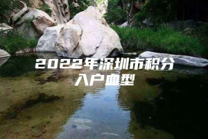 2022年深圳市积分入户血型