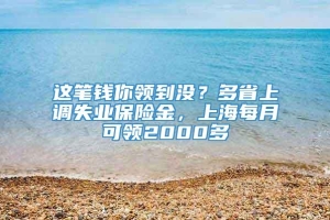 这笔钱你领到没？多省上调失业保险金，上海每月可领2000多