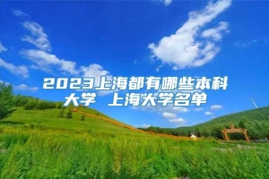 2023上海都有哪些本科大学 上海大学名单