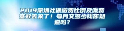 2019深圳社保缴费比例及缴费基数表来了！每月交多少钱你知道吗？