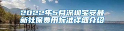 2022年5月深圳宝安最新社保费用标准详细介绍