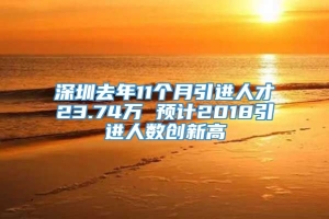 深圳去年11个月引进人才23.74万 预计2018引进人数创新高