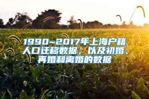 1990~2017年上海户籍人口迁移数据，以及初婚、再婚和离婚的数据