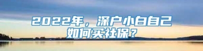 2022年，深户小白自己如何买社保？