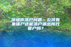 深圳市落户问题：公司有集体户还能落户派出所代管户吗？