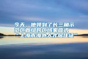 今天，他领到了长三角示范区首组跨区域家庭式“上海市海外人才居住证”