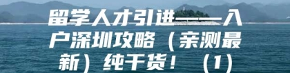 留学人才引进——入户深圳攻略（亲测最新）纯干货！（1）