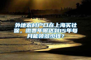 外地农村户口在上海买社保，缴费年限达到15年每月能领多少钱？