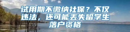 试用期不缴纳社保？不仅违法，还可能丢失留学生落户资格