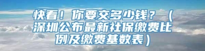 快看！你要交多少钱？（深圳公布最新社保缴费比例及缴费基数表）