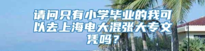 请问只有小学毕业的我可以去上海电大混张大专文凭吗？