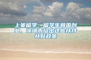 上策留学：留学生回国创业，深圳市给出这些扶持补贴政策