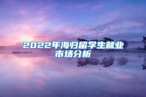 2022年海归留学生就业市场分析