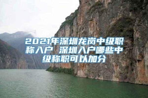 2021年深圳龙岗中级职称入户 深圳入户哪些中级称职可以加分