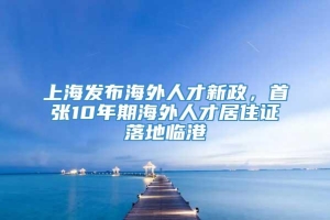 上海发布海外人才新政，首张10年期海外人才居住证落地临港