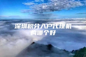 深圳积分入户代理机构哪个好