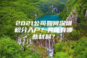 2021公司如何深圳积分入户？具体有哪些材料？