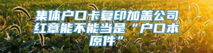 集体户口卡复印加盖公司红章能不能当是“户口本原件”